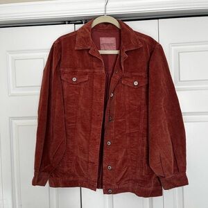 American Eagle Outfitters Women’s Brick / Rust Corduroy Oversized Jacket